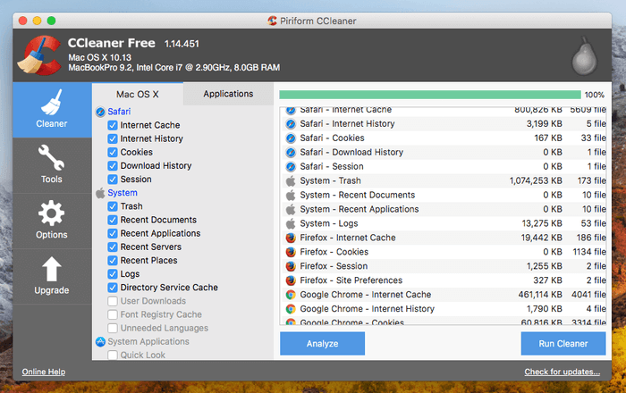 Ccleaner for mac os x review 2013